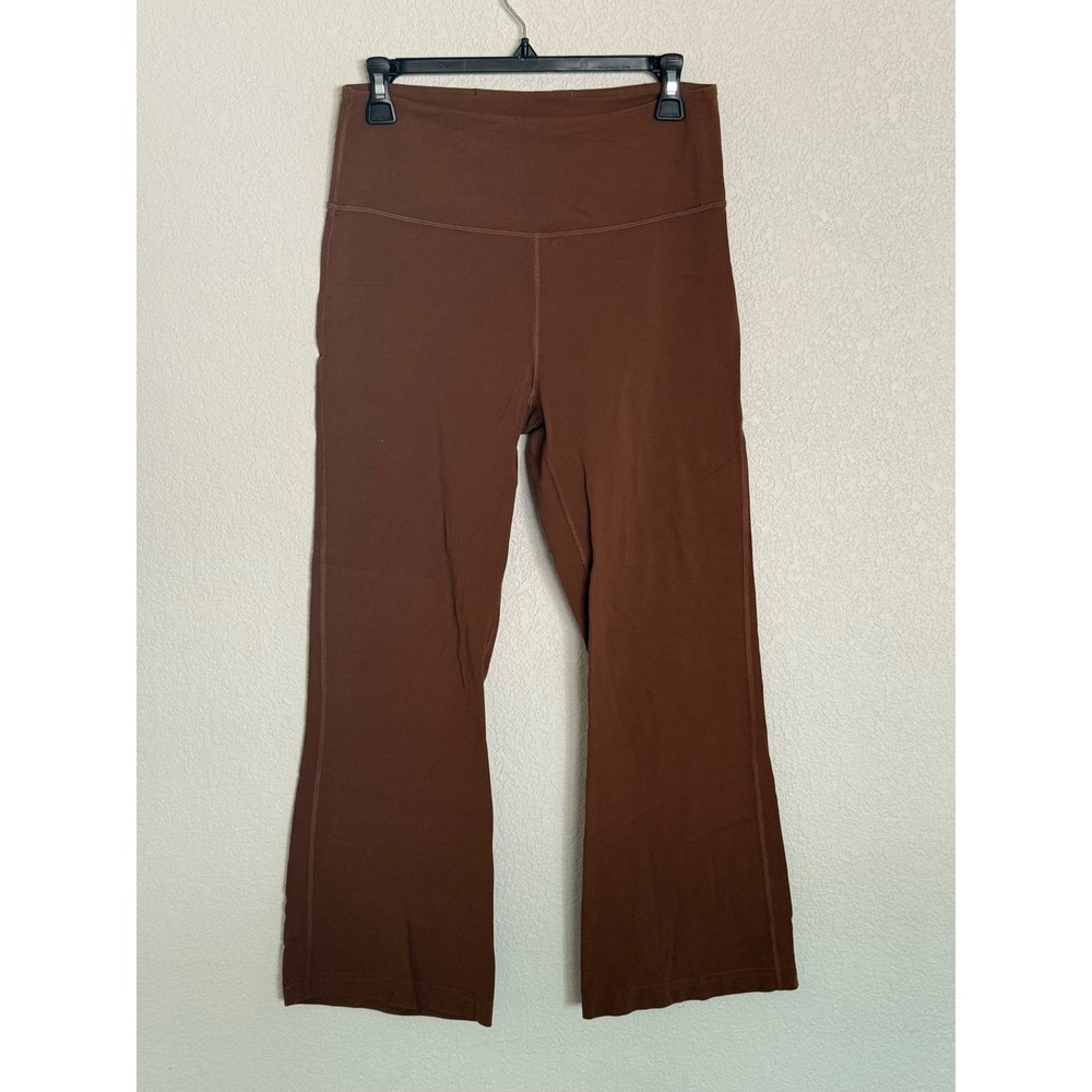 Lululemon Groove High Rise Flared Yoga Pants Brown Size 10 Hemmed